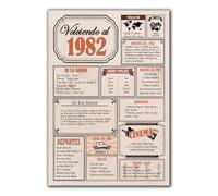 Tarjeta Regalo Cumpleaños 1982 / Felicitación Aniversario / Póster Vintage Año de Nacimiento 1982 / Cartel Decoración Fiesta Época / Celebración Hombre o Mujer / Regalo Original y Especial