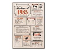 Tarjeta Regalo Cumpleaños 1985 / Felicitación Aniversario / Póster Vintage Año de Nacimiento 1985 / Cartel Decoración Fiesta Época / Celebración Hombre o Mujer / Regalo Original y Especial
