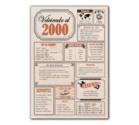Tarjeta Regalo Cumpleaños 2000 / Felicitación Aniversario / Póster Vintage Año de Nacimiento 2000 / Cartel Decoración Fiesta Época / Celebración Hombre o Mujer / Regalo Original y Especial