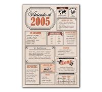 Tarjeta Regalo Cumpleaños 2005 / Felicitación Aniversario / Póster Vintage Año de Nacimiento 2005 / Cartel Decoración Fiesta Época / Celebración Hombre o Mujer / Regalo Original y Especial