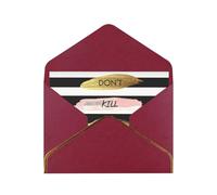 Tarjeta romántica de felicitación con sobres, diseño de rayas con texto en inglés "Don'T Kill My Vibe Greeting"