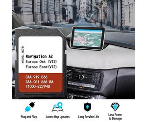 Tarjeta SD AZ V12 East Europe OST, 8GB, para VW Jetta/Caddy/Golf/Passat/Polo/Tiguan/Sharan, navegación para coche RNS315 3AA 919866 A AZ V12 OST EAST