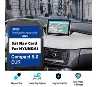 Tarjeta SD de Navegación GEN5 para Hyundai i10, i20, i30, i40, Kona, Santa, Tucson Compact 5.X, Actualización RUR 2026, Mapa de Navegación Satelital EU, 32GB GPS for Hyundai Compact5