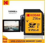 Tarjeta SD KODAK para cámara de alta velocidad 100 MB/s C10 tarjeta de memoria 32GB 64GB 128GB 256GB SDXC A1 U3 V30 UHS-I sdcards para 4K HD SLR DV