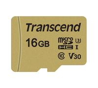 Tarjeta SD microSD UHS-I U3 de 16 GB - TRANSCEND - 500S - Video Class V30 / Class10 - Hasta 60 MB/s