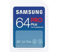 Samsung Pro Plus Tarjeta de Memoria SD (MB-SD64S/EU), 64 GB, UHS-I U3, Full HD y 4K UHD, 180 MB/s, Lectura de 130 MB/s, Escritura para cámaras réflex y cámaras de Sistema (2023)