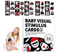 Tarjeta sensorial para bebés - Herramientas de enfoque , flash de habilidades visuales, juego de imágenes de estimulación educativa, tarjetas plegables de alto contraste para visualización