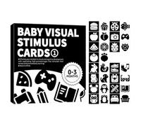 Tarjeta sensorial para bebés, juego de tarjetas blancas y negras para bebé, tarjeta de estimulación visual para el desarrollo cerebral para niños y niñas en edad preescolar