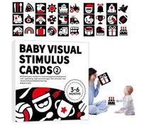 Tarjeta sensorial para bebés - Juego de Tarjetas de Desarrollo sensorial en y Negro - Tarjeta de estimulación Visual para niños y niñas en Edad Preescolar