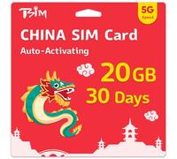 Tarjeta SIM China de 30 días | 20 GB de datos de alta velocidad | Activación automática | Compartir punto de acceso permitido | Compatible con Google, Facebook, Whats App y más. Solo datos sin voz.