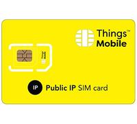 Tarjeta SIM con IP PUBLICA - Things Mobile - con Cobertura Global y Red multioperador GSM/2G/3G/4G, sin costes fijos, sin vencimiento y con tarifas competitivas. 10 € de crédito Incluido
