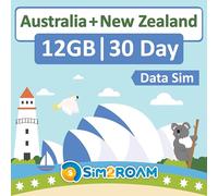 Tarjeta SIM de Australia Nueva Zelanda solo para datos de 30 días, 12 GB de datos de Internet de alta velocidad hasta 5G, no necesita activación o autenticación de identificación, fácil de conectar y