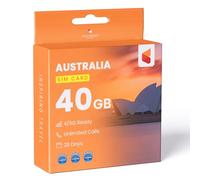 Tarjeta SIM de Australia Optus (40 GB, 28 Días) - Prepagada Con Minutos y SMS Ilimitados a Teléfonos Australianos - Punto de Acceso 4G 3 en 1 Con Atadura