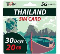 Tarjeta SIM de Tailandia 30 días 20 GB |Datos de alta velocidad|Activación automática|Se permite compartir datos (hotspot)|Compatible con Google,Instagram,WhatsApp y más|Solo datos,sin llamadas de voz