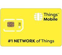Tarjeta SIM GPRS - Things Mobile con Cobertura Global y Red multioperador GSM/2G/3G/4G LTE, sin costes fijos, sin vencimiento y con tarifas competitivas, con 10 € de crédito Incluido