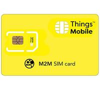 Tarjeta SIM M2M (Machine 2 MÁQUINA) - Things Mobile - Cobertura Global, Red multioperador GSM/2G/3G/4G, sin costos fijos, sin vencimiento con tarifas competitivas. 10 € de crédito Incluido