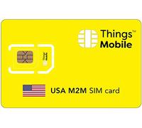 Tarjeta SIM M2M para Estados Unidos - Things Mobile - Cobertura Global, Red multioperador GSM/2G/3G/4G, sin costes fijos, sin vencimiento. 10€ de crédito Incluido