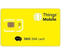Tarjeta SIM para SMS - Things Mobile - con Cobertura Global y Red multioperador GSM/2G/3G/4G, sin costes fijos, sin vencimiento y con tarifas competitivas. 10 € de crédito Incluido
