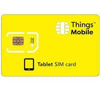 Tarjeta SIM para Tablet/Tablet, Things Mobile, con Cobertura Global y Red multioperador GSM/2G/3G/4G, sin costos fijos. 10€ de crédito Incluido