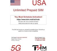 Tarjeta SIM prepagada de EE. UU. Llamadas/mensajes de texto entrantes y salientes ilimitados | Admite datos 5G de ultra alta velocidad. Punto de acceso/anclaje/uso compartido por Internet.