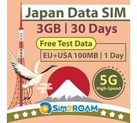 Tarjeta SIM Solo Datos de Japón 30 días | 3 GB de Datos de Internet de Alta Velocidad 5G/4G LTE | Tarjeta SIM de Viaje | Operadores duales Locales en Japón, Softbank y KDDI |短期帰国・短期来日最適・安心日本語サポート