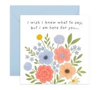 Tarjeta Symphaty - Tarjeta de deseo que supiera qué decir - Mensaje pensativo de apoyo para amiga, hermana, hermano, mamá, papá, compañero de trabajo durante tiempos difíciles