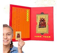 Tarjeta Tai SUI 2025 - Tarjeta de Amuleto del año de Serpiente de Cobre, protección General Wu SUI | Característica de Acabado Dorado, decoración y bendición talismán Uso en Escritorio con y