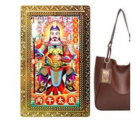 Tarjeta Tai Sui del Año del Caballo | Recuerdo de atracción de buena suerte y riqueza - Tarjeta Tai Sui de caballo de cobre | para cartera, dormitorio, viajes, mesita de noche, viajes, coleccionistas