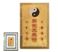 Tarjeta Tai Sui, tarjeta decorativa de la dorada, de protección para el coche, decoración del hogar, decoración de cartera de riqueza de la suerte
