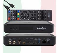 DIGIQUEST Decodificador tivùsat Combo 4K Q80 | Receptor satélite HEVC Main 10 HbbTV, Doble sintonizador | Función de grabación activable | Mediaplayer, Mando a Distancia 2 en 1 | Smartcard tivùsat