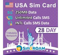 Tarjeta USA SIM 28 Días | 250 MB de Datos 5G/4G |Llamadas y Mensajes de Texto Nacionales ilimitados en EE. UU. Desde EE. UU. a más de 90 destinos internacionales| ¡Recargable! (250 MB de Datos)