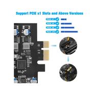 Tarjeta USB PCIe de 4 Puertos, Tarjeta de Expansión PCI Express A USB 2X Tipo A-2X USB C PCIe para Adaptador de PC de Escritorio