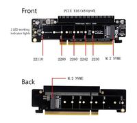 Tarjeta Vertical de ExpansióN Dividida PCIE4.0 PCIE X16 una M.2 NVME SSD Tarjeta Adaptadora PCIE X16 una X8+X4+X4 Quad VROC .2 Puerto NVMe