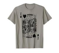 Tarjeta Vintage de Rey de Corazones con Texto en inglés No Kings In America Protest Camiseta