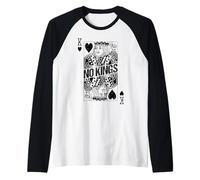 Tarjeta Vintage de Rey de Corazones con Texto en inglés No Kings In America Protest Camiseta Manga Raglan
