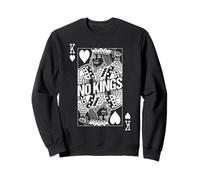 Tarjeta Vintage de Rey de Corazones con Texto en inglés No Kings In America Protest Sudadera