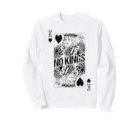 Tarjeta Vintage de Rey de Corazones con Texto en inglés No Kings In America Protest Sudadera