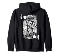 Tarjeta Vintage de Rey de Corazones con Texto en inglés No Kings In America Protest Sudadera con Capucha