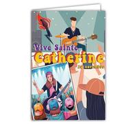 Tarjeta Vive Sainte Catherine 25 de noviembre Desea una Feliz Fiesta a una Niña Mujer a la que le gusta la Guitarra Música Pop Rock y los Conciertos -Con Sobre Blanco Formato 12 x 17 cm - Fabricado en