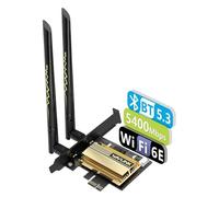 Tarjeta WiFi de 5400 Mbps PCIe WiFi 6E WAVLINK Nueva tarjeta de red Adaptador inalámbrico tri-Banda AX210 con Bluetooth 5.3, MU-MIMO WPA3 OFDMA Soporte de perfil bajo, disipador térmico para PC con
