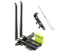 Tarjeta WiFi, Intel 6E AX210 de 7 generación PCIe WiFi, hasta 5400 Mbps, Bluetooth 5.2, 802.11AX inalámbrico de Banda Dual con MU-MIMO, OFDMA, latencia ultracita, Compatible con Windows 10/11