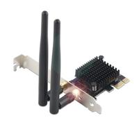 Tarjeta WiFi PCIe - Dual Band 2,4 GHz y 5 GHz + Bluetooth 4.2 - Adaptador inalámbrico PCI-E con Soporte Low Profile y disipador de Calor - para PC Gaming y sobremesa - Compatible con Windows y Linux