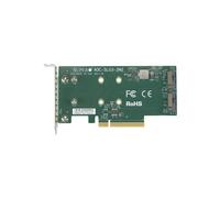 Supermicro AOC-SLG3-2M2 Tarjeta de Interfaz/Adaptador M.2 Interno - Tarjetas de Interfaz y adaptadores (PCIe, M.2, Perfil bajo, PCIe 3.0, Verde, 10-55 °C)