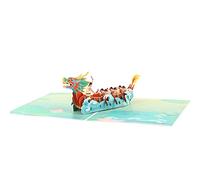 Tarjetas 3D para festivales de barco de dragón chino, tarjeta de felicitación con sobre para mujeres, madre, padre, marido, esposa, cumpleaños, vacaciones, tarjetas de felicitación