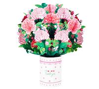 Tarjetas 3D,Tarjetas Pop up de Flores,Claveles,Tarjetas de Cumpleaños,Tarjetas de Agradecimiento