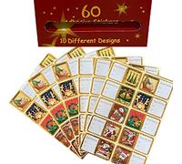 Tarjetas adhesivas de feliz Navidad, etiquetas navideñas adhesivas, cierre de paquetes adhesivos navideños, paquete de 60 unidades para personalizar regalos hechos por ti.