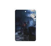 Tarjetas ambientadoras de coche con estampado de noche de niebla de Halloween, 10 hojas colgantes perfumadas para coche