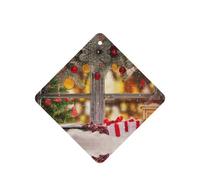 Tarjetas ambientadoras de coche con impresión de imágenes navideñas, 10 hojas colgantes perfumadas para coche