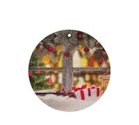 Tarjetas ambientadoras de coche con impresión de imágenes navideñas, 10 hojas colgantes perfumadas para coche