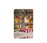 Tarjetas ambientadoras de coche con impresión de imágenes navideñas, 10 hojas colgantes perfumadas para coche